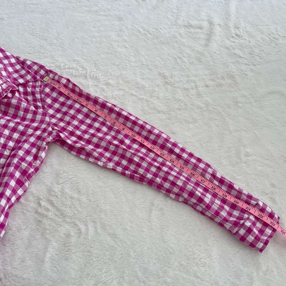 Frank & Eileen Barry Pink Gingham Check Italian Cotton Button Down Shirt Small - Picture 7 of 10